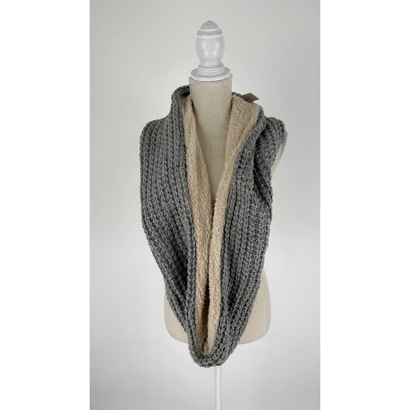 Bickley Mitchell Wool Blend Teddy Sherpa Infinity Scarf Grey New Chunky Knit - Picture 2 of 7